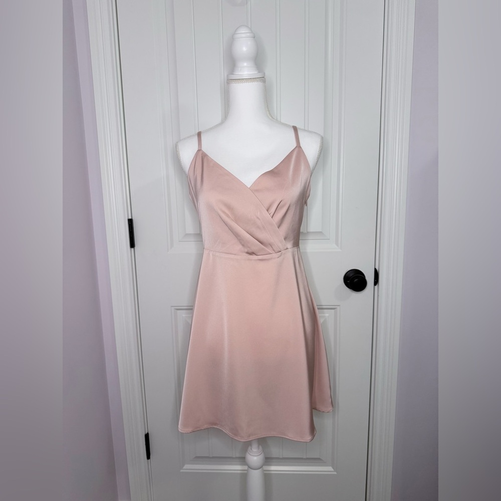 NWT Studio 1940 Blush Pink Mini Dress with Spaghetti Straps